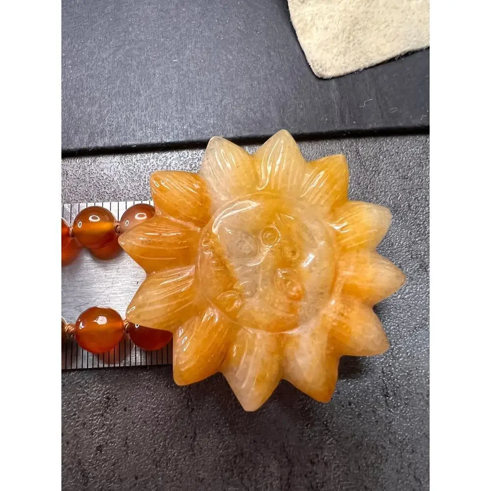 NEW carnelian multi stone sunface knotted necklace - Picture 12 of 16
